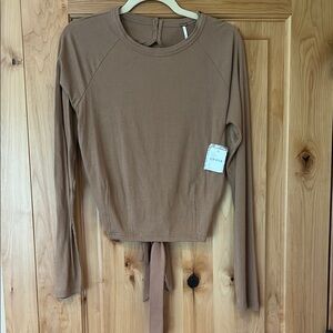 Free People Open Back Long Sleeve Top